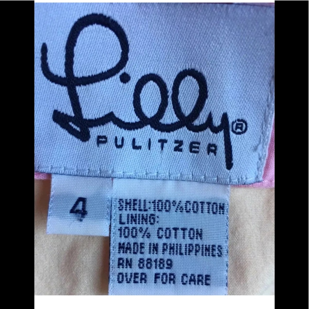 Lilly Pulitzer Sweet Pink Mini Skirt, Size 4, Pink w/ Pink Flowers, Back Zip EUC - Picture 7 of 8